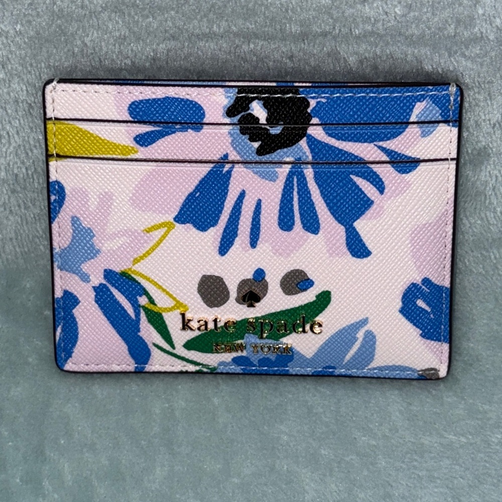 kate spade Blue and Green Floral Card Holder